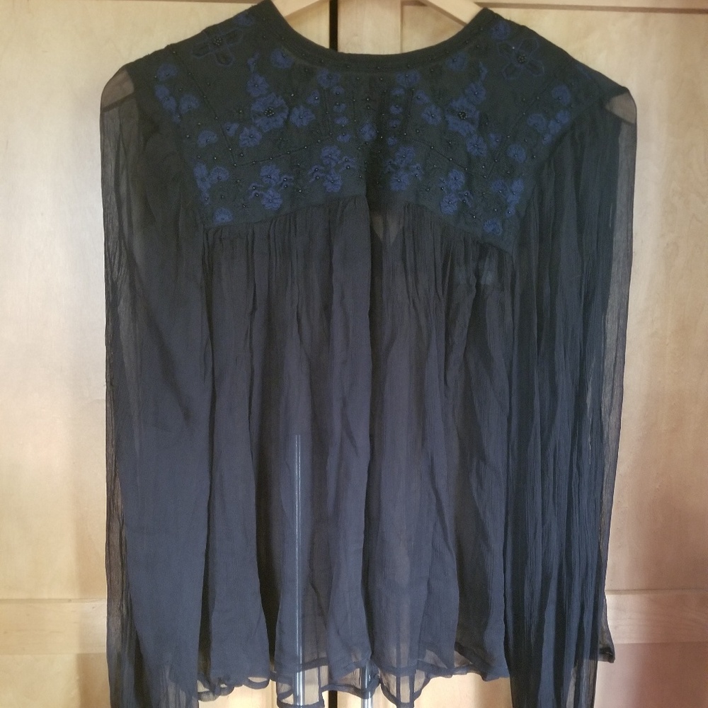 Free people retro femme sheer blouse